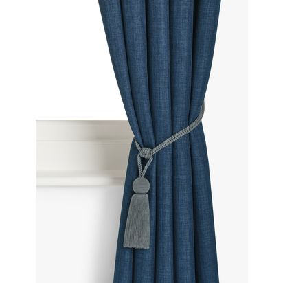 John Lewis Tassel Rope Orb Tieback, Pack of 2 Mid Grey | L66 x W4cm