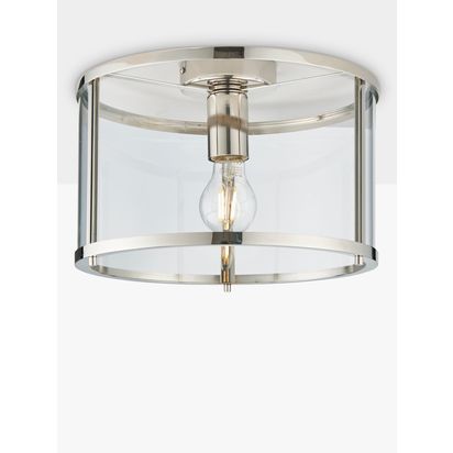 Bay Lighting Foster Flush Ceiling Light, Chrome Chrome | H21.5 x Dia.31cm