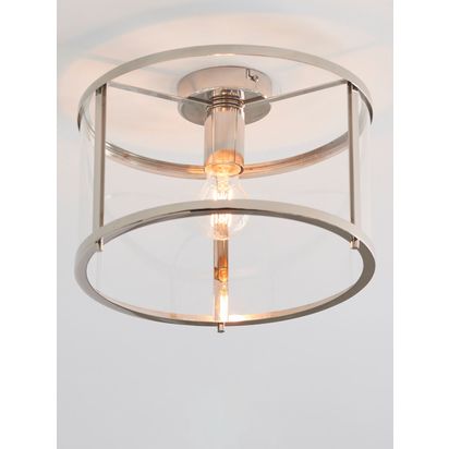 Bay Lighting Foster Flush Ceiling Light, Chrome Chrome | H21.5 x Dia.31cm