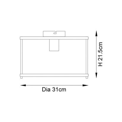 Bay Lighting Foster Flush Ceiling Light, Chrome Chrome | H21.5 x Dia.31cm