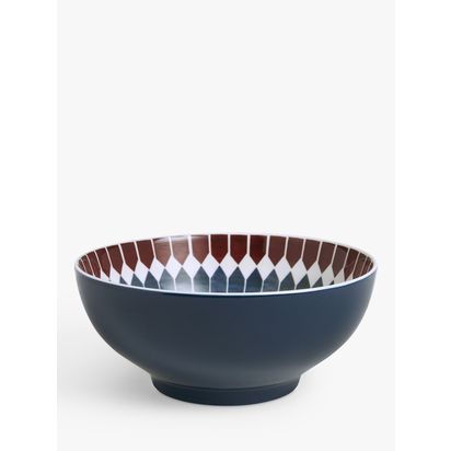 John Lewis Lisbon Fine China Serve Bowl, 20cm, Blue/Multi Blue/Multi | H8.6 x Dia.20.2cm