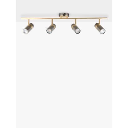 John Lewis Obi 4 Spotlight Ceiling Bar Matte Nickle/Gold | H21 x W10 x D80cm