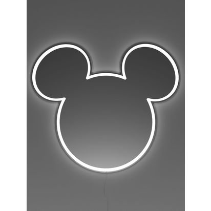 Yellowpop Mickey Mirror LED Neon Sign, White White | H50 x W44 x D1.8cm