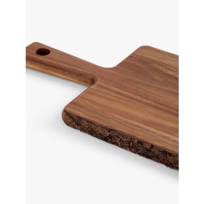 John Lewis Bark Edge Serving Board, FSC-Certified (Acacia Wood), Natural Natural Natural | H1.9 x W20.3 x D55.9cm