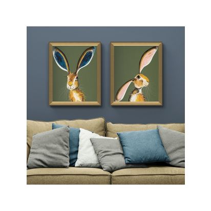 John Lewis Quinn Russell 'Marley & Maisie' Framed Print, Set of 2, 55 x 45cm, Green Green | H55 x W45 x D2cm