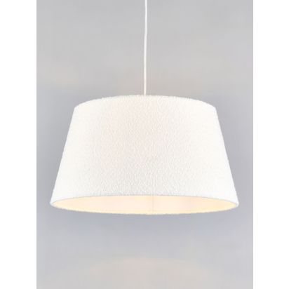 John Lewis Boucle Tapered Ceiling Lampshade White | H23.5 x Dia.45cm