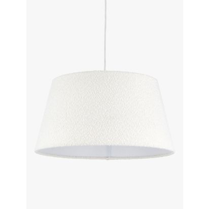 John Lewis Boucle Tapered Ceiling Lampshade White | H23.5 x Dia.45cm