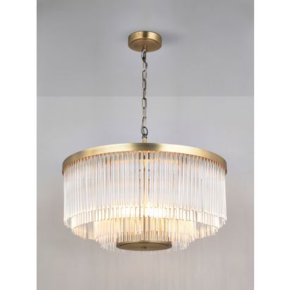 John Lewis Lexton XL Pendant Ceiling Light, Matte Antique Brass Matte Antique Brass | H140 x Dia.55cm