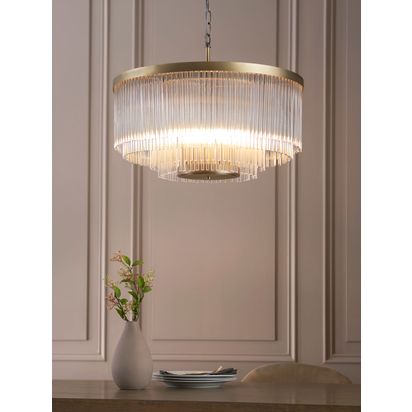 John Lewis Lexton XL Pendant Ceiling Light, Matte Antique Brass Matte Antique Brass | H140 x Dia.55cm