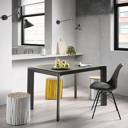 Filip solid teak with white finish side table, Ã˜ 35 cm