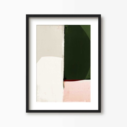 Reconnect Abstract Art Print - Small / Black with mount