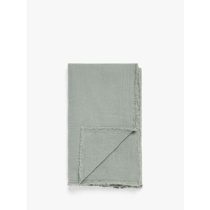 John Lewis Washed Cotton Bedspread Sage | L250 x W260cm