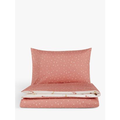 John Lewis Kids' Celestial Safari Pure Cotton Reversible Duvet Cover and Pillowcase Set, Multi Multi | 120 x 140cm