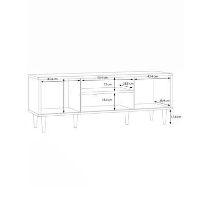 EasyKlix Sherbrooke TV Unit, Oak Oak | H57.8 x W154.2 x D43cm