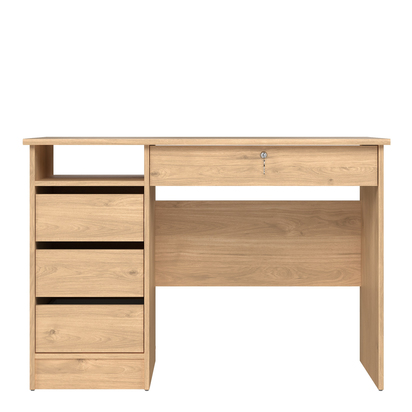 Oakwell 4 4 Drawer Desk Handleless Drawer in Jackson Hickory Oak