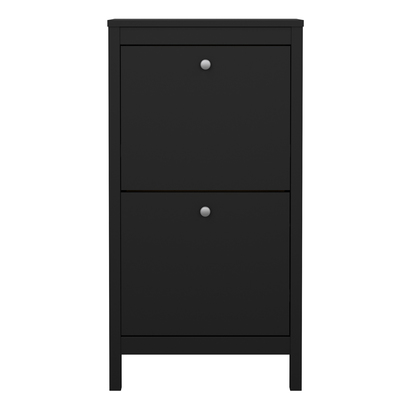 Huxham Shoe Cabinet 2 Flip Down Doors Matt Black