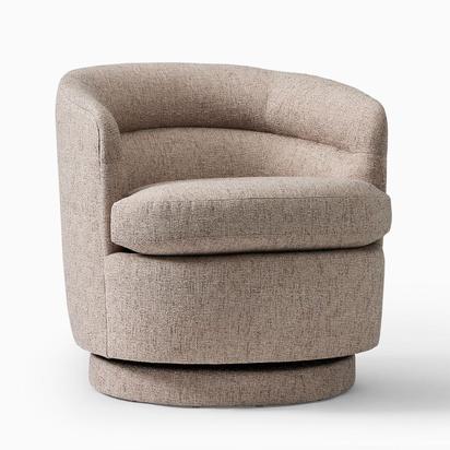 Viv Swivel Chair, Deco Weave, Clay, Concealed Support