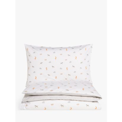 John Lewis Safari Ditsy Print Pure Pure Cotton Duvet Cover and Pillowcase Set Multi | Single