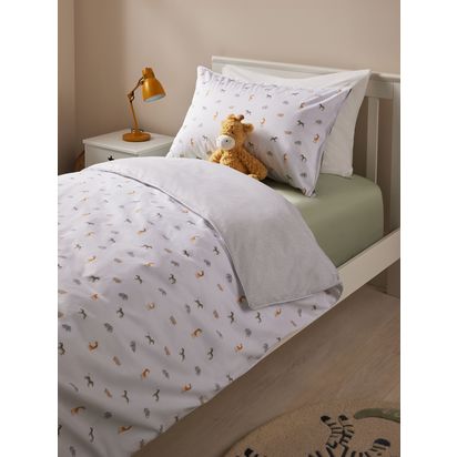 John Lewis Safari Ditsy Print Pure Pure Cotton Duvet Cover and Pillowcase Set Multi | Single