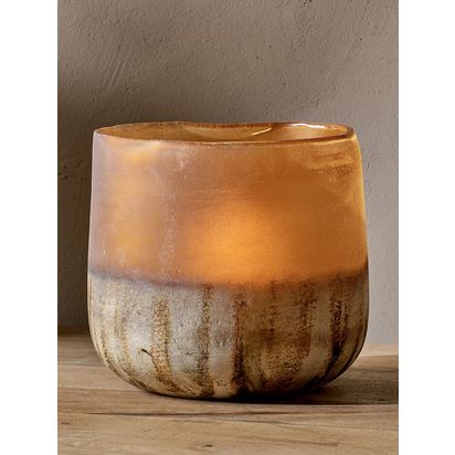 nkuku Ngolo Recycled Glass Tealight Holder, Multi Multi | H16 x W16 x D15.50cm