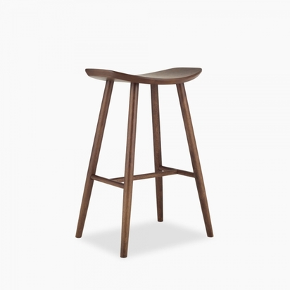 Hatton Wooden Bar Stool, Walnut