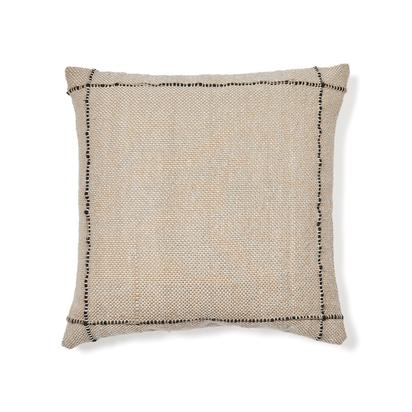 Mastella outdoor cushion cover in beige PET with black stitching 45 x 45 cm