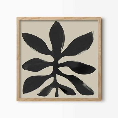 Botanical Leaf Abstract Art Print - Small / Natural