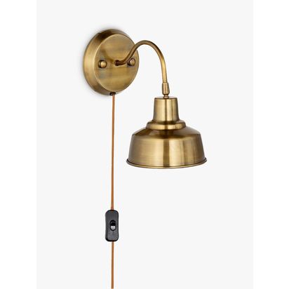 nkuku Nar Small Wall Light, Brass Brass | H24 x W16 x D26cm