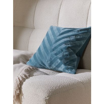 John Lewis Patchwork Chevron Cushion Teal | L45 x W45cm