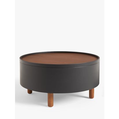 John Lewis Drum Coffee Table Black | H36.0cm * W70.0cm * D70.0cm