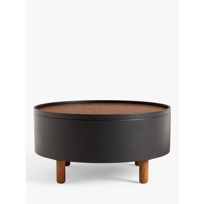 John Lewis Drum Coffee Table Black | H36.0cm * W70.0cm * D70.0cm