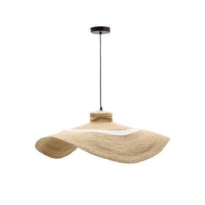 Albenya ceiling lamp made of natural fibres and cotton with a natural and white finish Ã˜ 9