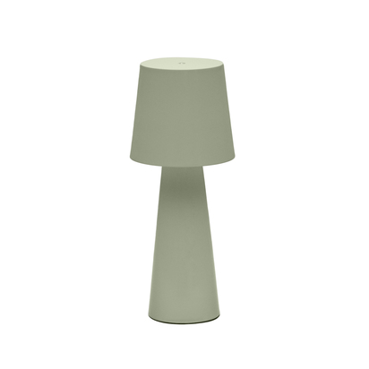 Arenys large outdoor metal table lamp in a green painted finish