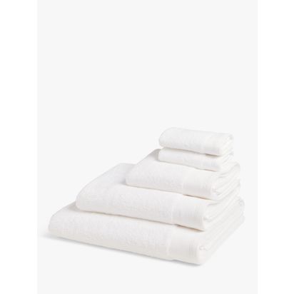 John Lewis Organic Cotton Towels White | L90 x W50cm