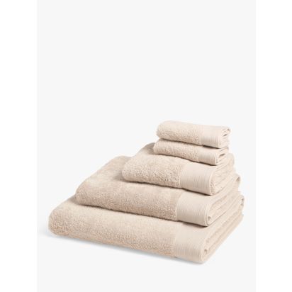 John Lewis Organic Cotton Towels Putty | L135 x W70cm