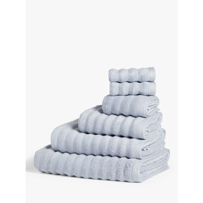 John Lewis Luxury Spa Towels containing TENCEL™ Modal Pale Pacific | H90 x W50cm