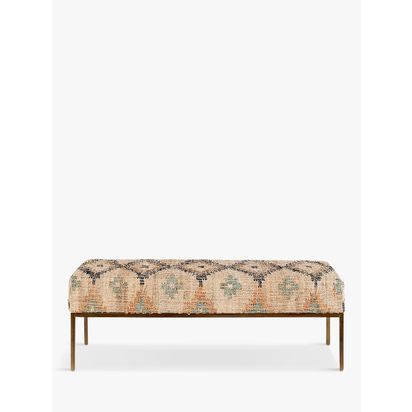 nkuku Kesu Kilim & Iron Bench Mixed | H43 x W125 x D38cm