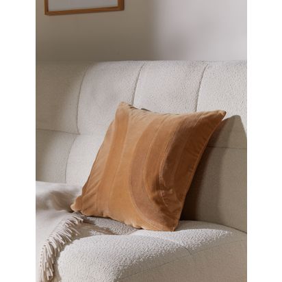 John Lewis Velvet Curve Cushion Caramel | L50 x W50cm