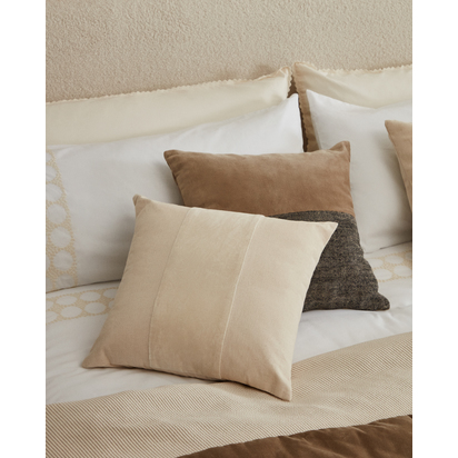 Zaira cushion cover 100% cotton and white velvet 45 x 45 cm