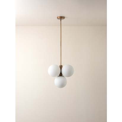 Boule - 4 light brass and opal pendant light - Default Title