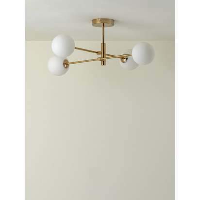 Chelso - 4 light brass and opal flush - Default Title