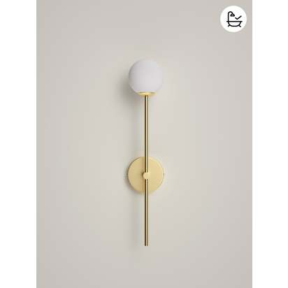 Chelso - brushed brass and opal wall light - Default Title