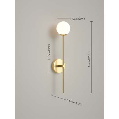 Chelso - brushed brass and opal wall light - Default Title