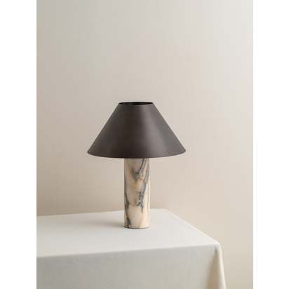 Cline - calacatta viola marble and bronze table lamp
