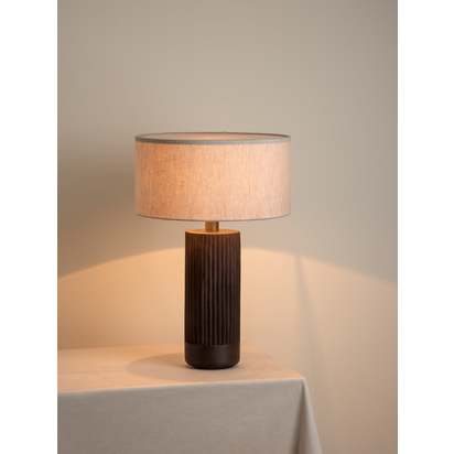 Nitara - chocolate ribbed concrete table lamp