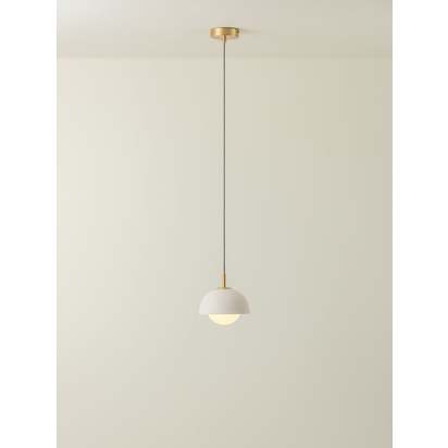 Porsa - 1 light brushed brass and warm white porcelain pendant - Default Title