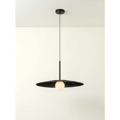 Ridotti - 1 light matt black raffia pendant - Default Title