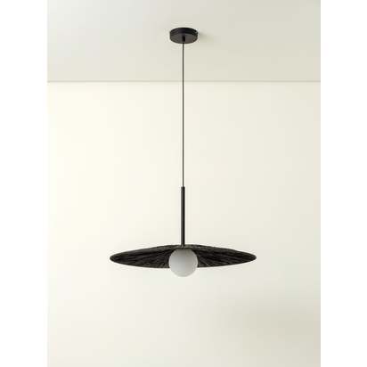 Ridotti - 1 light matt black raffia pendant - Default Title