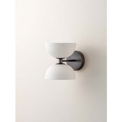 Ruzo - 2 light bronze and porcelain wall light