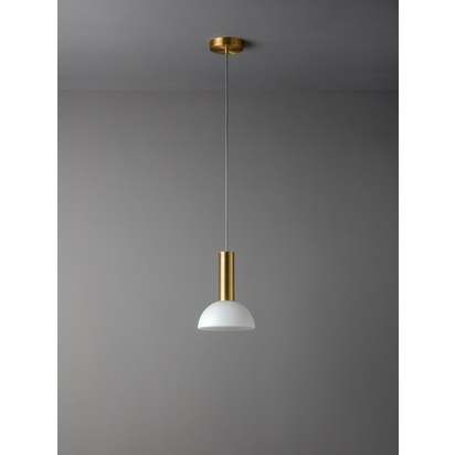 Silio - 1 light brushed brass and opal pendant